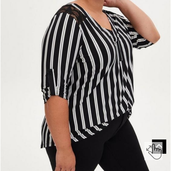 Torrid Studio Knit Lake Yoke Harper Top Size 3 - Picture 13 of 13